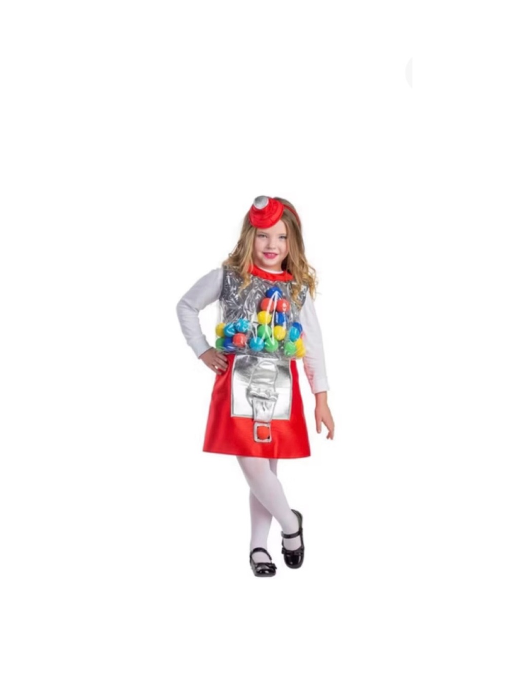 Dress Up America Gumball Machine Costume, Halloween Costume Sz Toddler 4 (3-4)